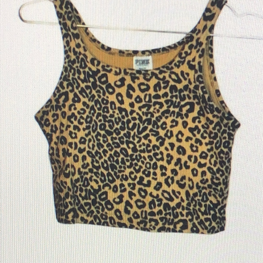 PINK Victoria's Secret Animal Print Cropped Tank Top Woman’s Size M